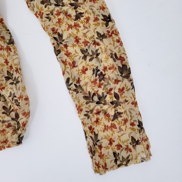 *Free With Purchase* Y2K long sleeve sheer blouse wrinkled texture floral - Picture 8 of 12